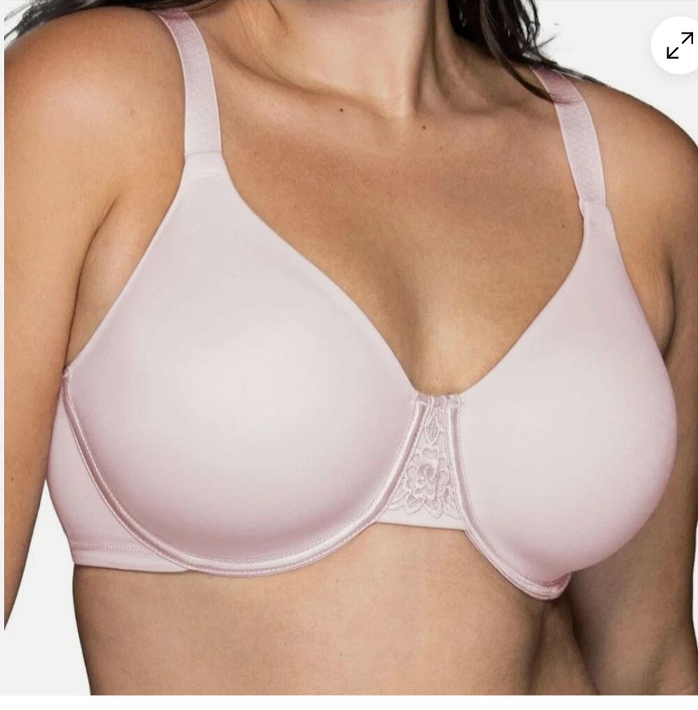 NEW Vanity Fair Beauty Back Smoothing Underwire Bra Pink Nude Women's 44DD